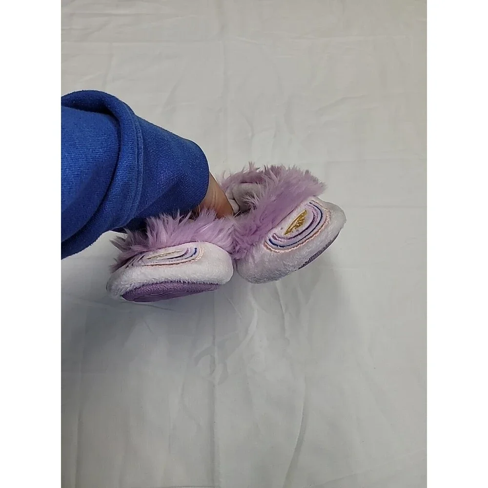 Disney‎ Princess Toddler Girl Snow White Mulan Cozy Faux Fur Slippers 7/8 Purple